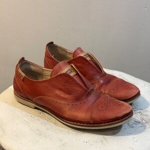Brick Red Pikolinos Laceless Brogue Slip On Loafer / Sneaker Hybrid EU Size 37